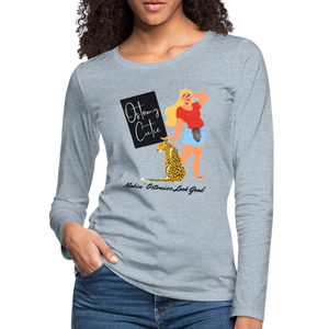 OSTOMY CUTIE Premium Long Sleeve T-Shirt (gals) - heather ice blue