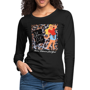 OSTOMY CUTIE Premium Long Sleeve T-Shirt (gals) - black