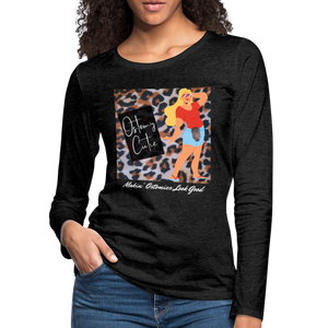 OSTOMY CUTIE Premium Long Sleeve T-Shirt (gals) - charcoal grey