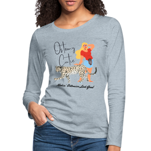 OSTOMY CUTIE Premium Long Sleeve T-Shirt (gals) - heather ice blue