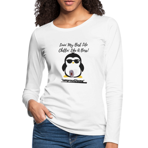 LIKE A BOSS PENGUIN  Premium Long Sleeve T-Shirt (gals) - white