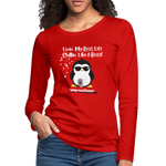 LIKE A BOSS PENGUIN Premium Long Sleeve T-Shirt (gals) - red